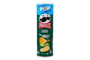 Чипсы картофельные со вкусом сыра и лука Pringles тубус 165г