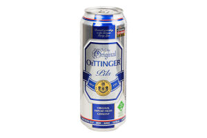 Пиво 0.5л 4.7% світле фільтроване пастеризоване Pils Oettinger з/б