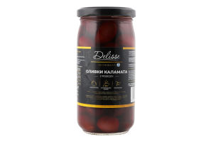 Оливки с косточкой в рассоле Каламата Delisse с/б 370мл
