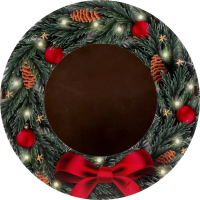 Коробка д/цукерок кругла дерево 20*6см в асортименті Цицак