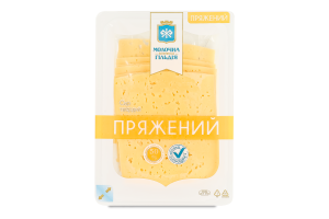 Сир твердий Пряжений 50% Молочна гільдія ТГУ СЕРВ (шт.) 0,15кг (1/8) ящик