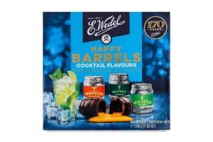 Конфеты из черного шоколада с алкогольным-коктейльным наполнителем Happy barrels E.Wedel к/у 200г