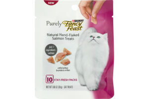 Purina Purely Fancy Feast Cat Treats Natural Hand-Flaked Salmon Treats - 10 PK