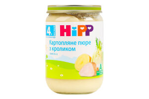 Пюре мясо-овощное для детей от 4мес картофельное с кроликом Hipp с/б 190г