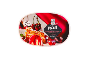 Мороженое 10% двухслойное с наполнителем Черешня Торт Наполеон-черешня Velvet Лімо п/у 500г