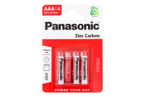 Батарейки AAA R03 MN2400 Zinc Сarbon Panasonic 4шт