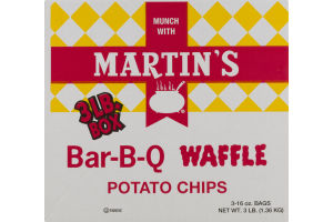 Martin's Waffle Potato Chips Bar-B-Q 3 Lb. Box - 3 CT