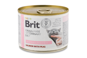 Корм д/котів Гіпоалергенік при харчовій алергії 200г ж/б Бріт ВетДієтс