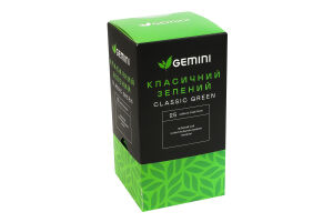 Чай зелений Класичний Gemini в/с к/у 25х2г
