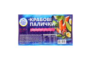 Палочки крабовые замороженные Океанические Водний світ в/у 180г