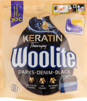Капсули для прання для чорних та джинсових тканин Keratin therapy Woolite 33х20г