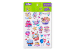 Наліпки ZiBi Kids Line 3D Смаколики 19см асорті