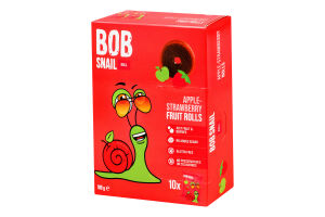 Конфеты фруктовые натуральные Яблоко-клубника Roll Bob Snail к/у 10х10г