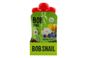Пюре фруктово-ягодное для детей от 6мес гомогенизированное Яблоко-груша-черника Baby Bob Snail д/п 90г