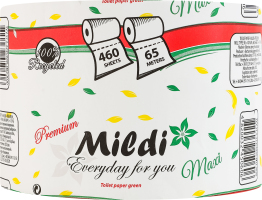 Папір туалетний рулонний 460 аркушів 65м Premium Mildi 1шт