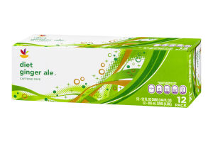 Ahold Diet Ginger Ale Caffeine Free Soda - 12 CT