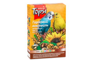 Корм д/хвилястих папуг Горіховий коктейль 600г Топсі