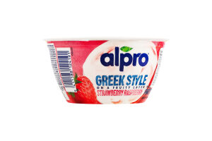 Продукт соевый ферментированный с клубникой и малиной Греческий стиль Alpro ст 150г