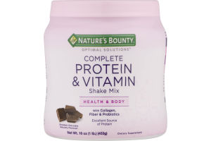 Nature's Bounty Optimal Solutions Complete Protein & Vitamin Shake Mix Decadent Chocolate