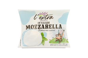 Сир розсільний Моцарелла 45% L'extra,100г