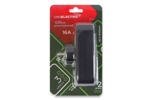 Тройник электрический 3500W AC 250V №EE-3-16A(black) Euroelectric 1шт