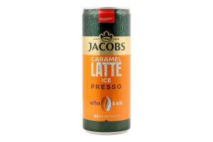 Напій молочний ароматизований стерилізований з кавою Карамель Лате Ice presso Jacobs з/б 250мл