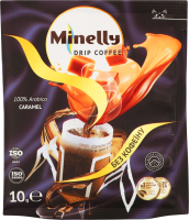 Кава Caramel мелена смажена без кофеїну 10г в дріпах Minelly
