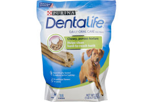 Purina Dentalife Daily Oral Care Dog Treats Large - 18 CT