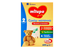 Смесь молочная сухая для детей от 6 до 12мес 2 Milupa к/у 600г