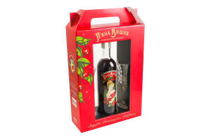 Набір Лікер 0.5л 17.5% + 2 келихи 150мл П'яна Вишня к/у