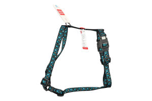 Шлея д/собак Луска з QR адресником анатомічна H-образна нейлон пластиковий фастекс р.М 20мм А38-60см В46-60см WauDog