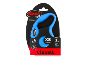 Повідець-рулетка д/собак до 8кг New Classic синій трос р.XS 3м Flexi