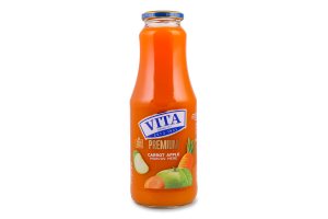 Сік морквяно-яблучний з м"якоттю 1л скло Віта