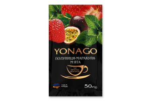 Напій фруктово-ягідний вітамінний Полуниця-маракуя-м'ята Чай Yonago м/у 50г