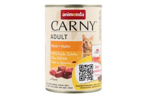 Корм д/котів з яловичиною та куркою 400г ж/б Карні