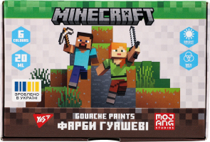 Фарби гуашеві Minecraft 6кольорів 20мл Yes