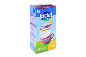 Молоко 1.5% безлактозне ультрапастеризоване Комфорт Lactel т/п 1000г