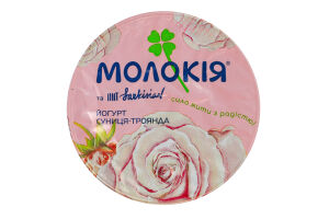 Йогурт 2% с наполнителем фруктовым пастеризованным Земляника-роза Молокія ст 240г