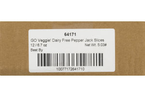 GO VEGGIE Lactose Free Rice Pepper Jack Slices - 12 CT