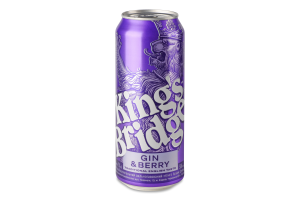 Напиток слабоалкогольный 500мл 7% сильногазированный Gin&Berry King's Bridge ж/б