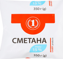 Сметана 15% ТМ "1" м/у 350г