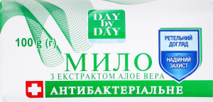Мыло туалетное твердое с экстрактом алоэ вера Антибактериальное Day by Day 100г