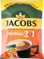 Напиток кофейный растворимый c сахаром и подсластителями 3в1 Original Jacobs м/у 56х12г