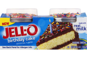 JELL-O Pudding Snacks Birthday Cake - 2 CT