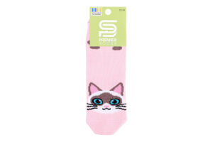 Шкарпетки дитячі Premier socks короткі котики р.20-24 св рожеві Арт.7471