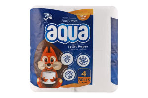 Папір туалетний AQUA 3-шар 4шт
