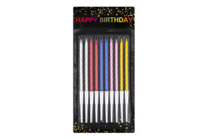 Свеча для торта разноцветная с подставками 13.5см №KYYW168 Greenwich Products Co. Limited 10шт