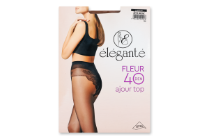 Колготки жіночі Elegante Fleur Ajour top 40den 2 bronz