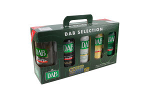 Набор подарочный Пиво Export + Dark + Wheat + Hoppy lager 4х0.5л + бокал DAB к/у