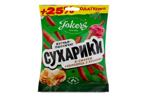 Сухарики житньо-пшеничні Холодець з хріном Jokers м/у 125г